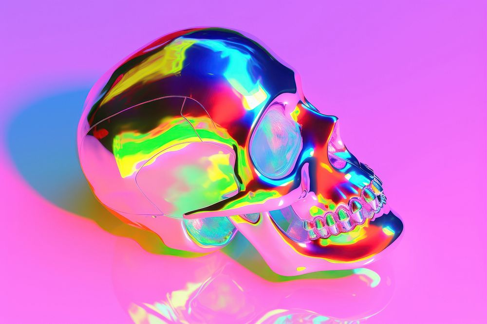 3d model skull graphics purple accessories.