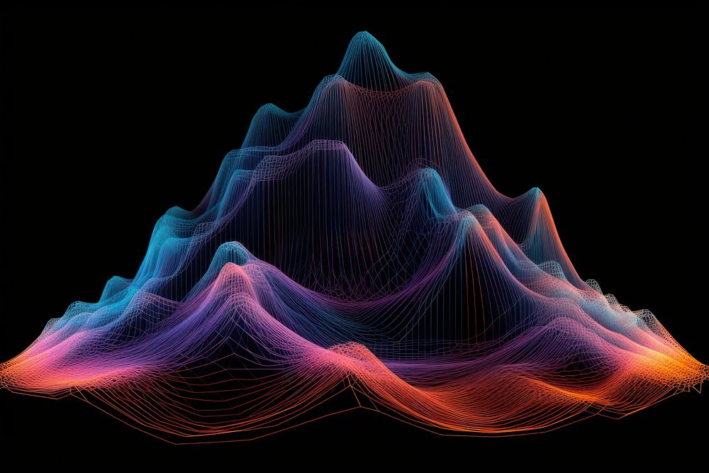 Neon mountain wireframe pattern light backgrounds.