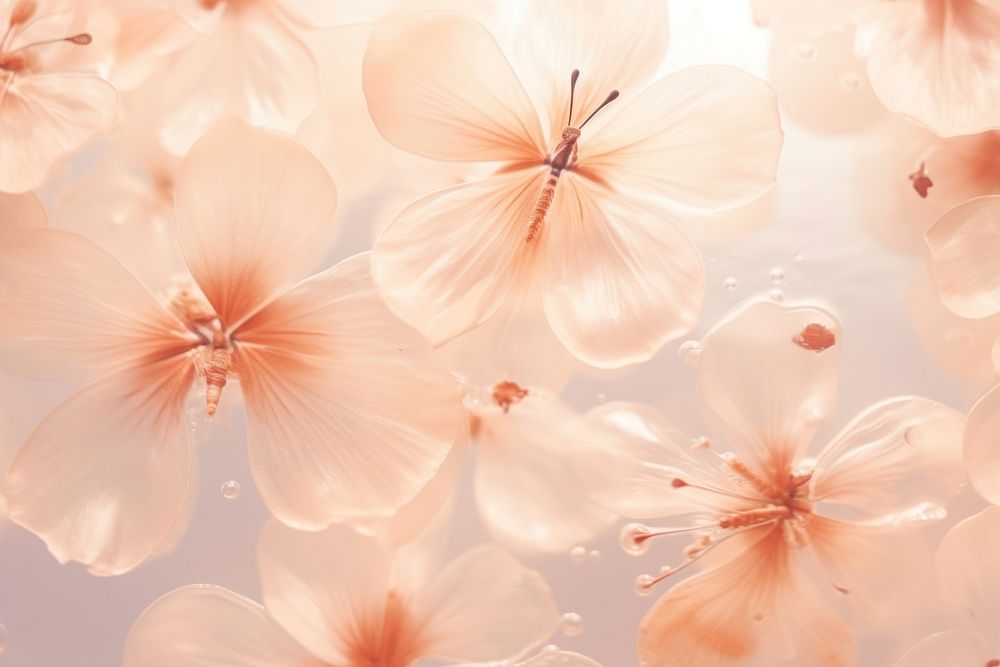 Aesthetic flower and butterfly background holography backgrounds blossom nature.