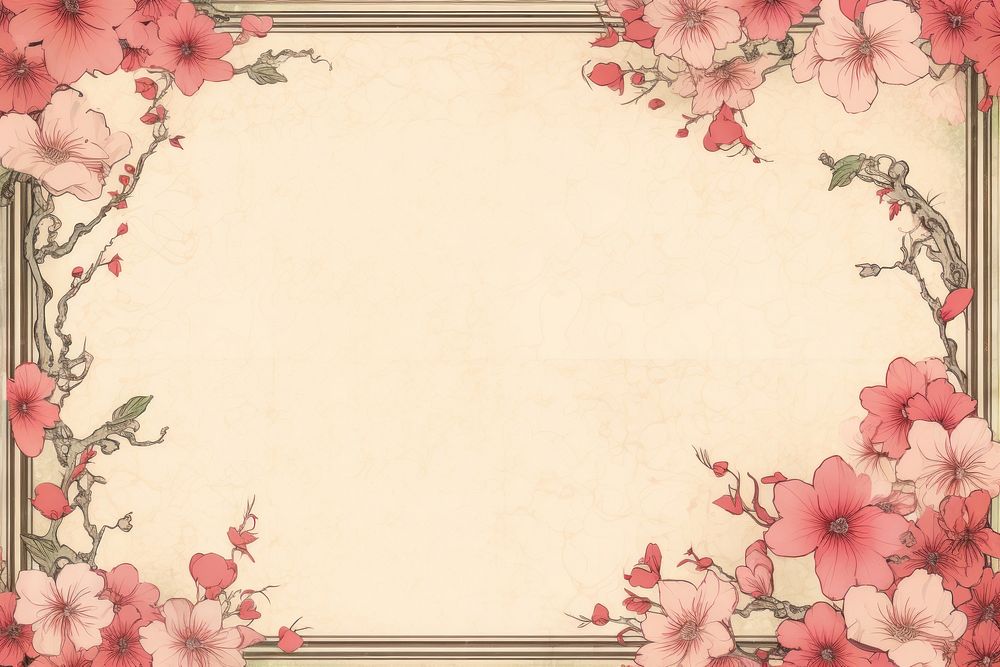 Cherry blossom frame backgrounds pattern flower.