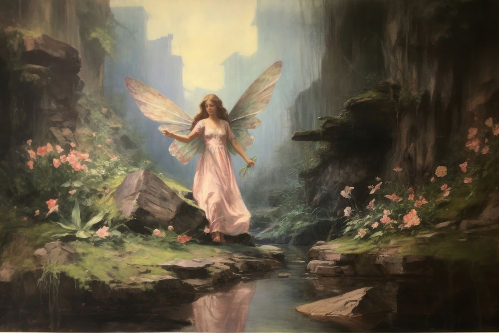 Angel painting adult representation.