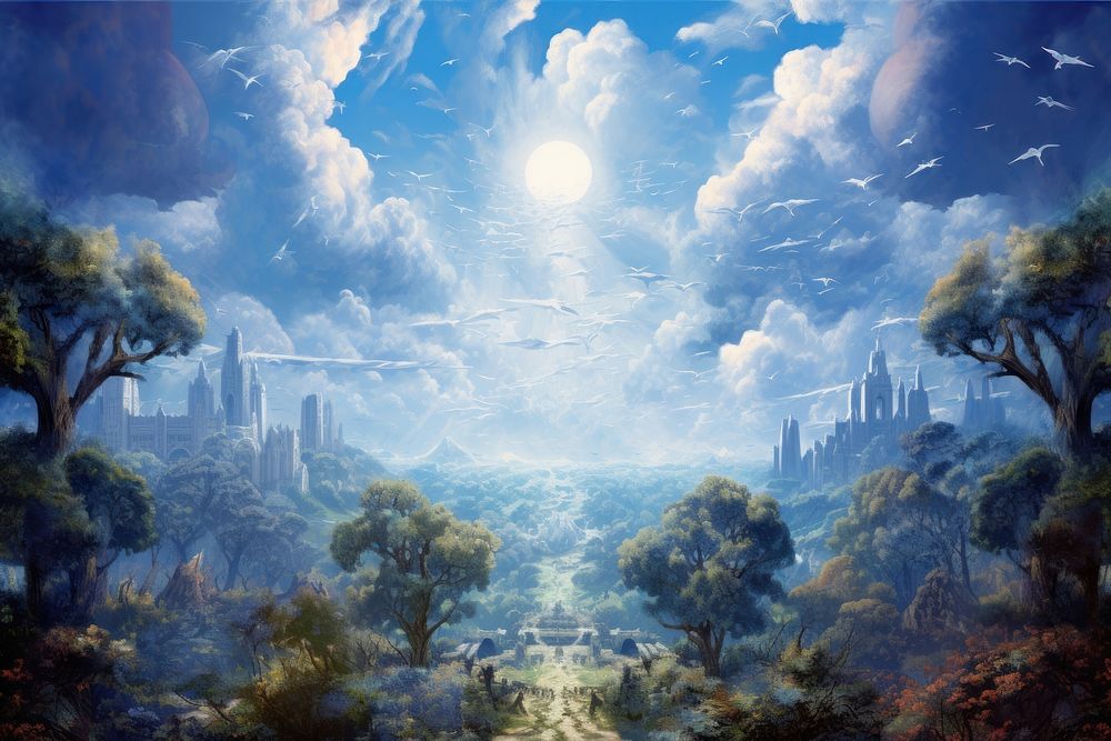 Heaven painting backgrounds landscape.