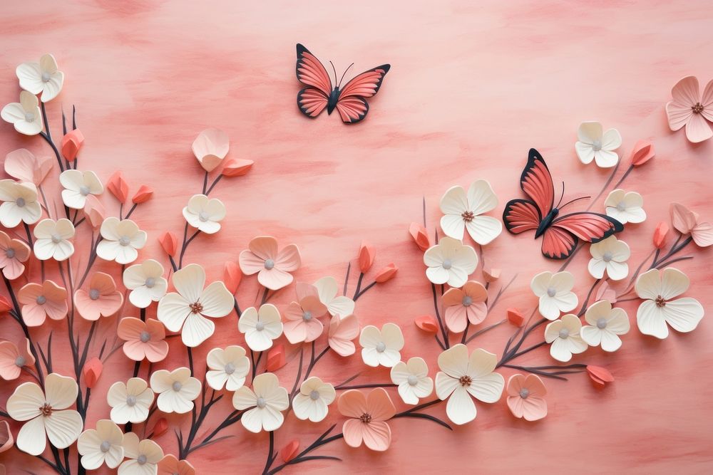 Wallpaper flower butterfly plant.