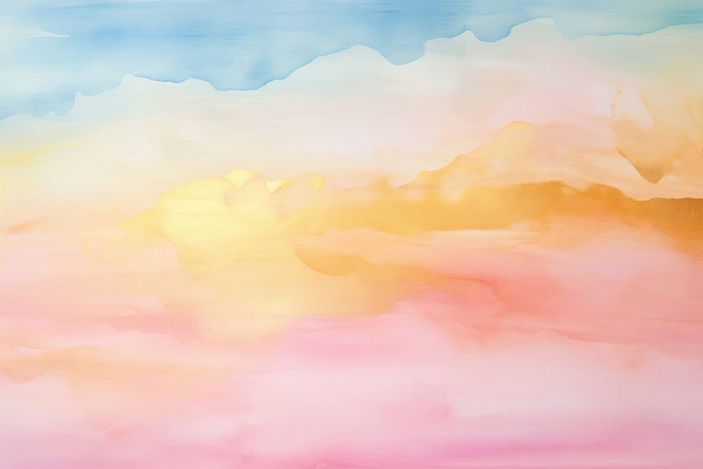Watercolor rainbow painting backgrounds nature.