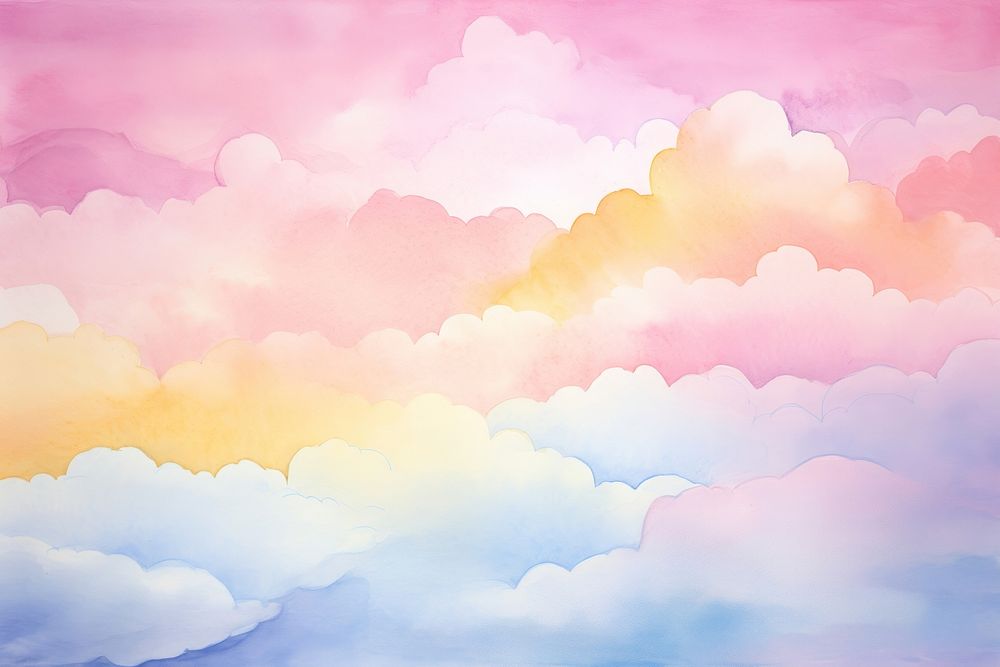 Watercolor rainbow painting backgrounds outdoors.