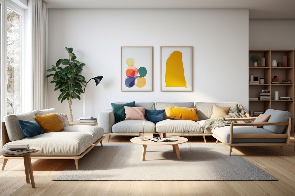 Minimal living room furniture architecture apartment.