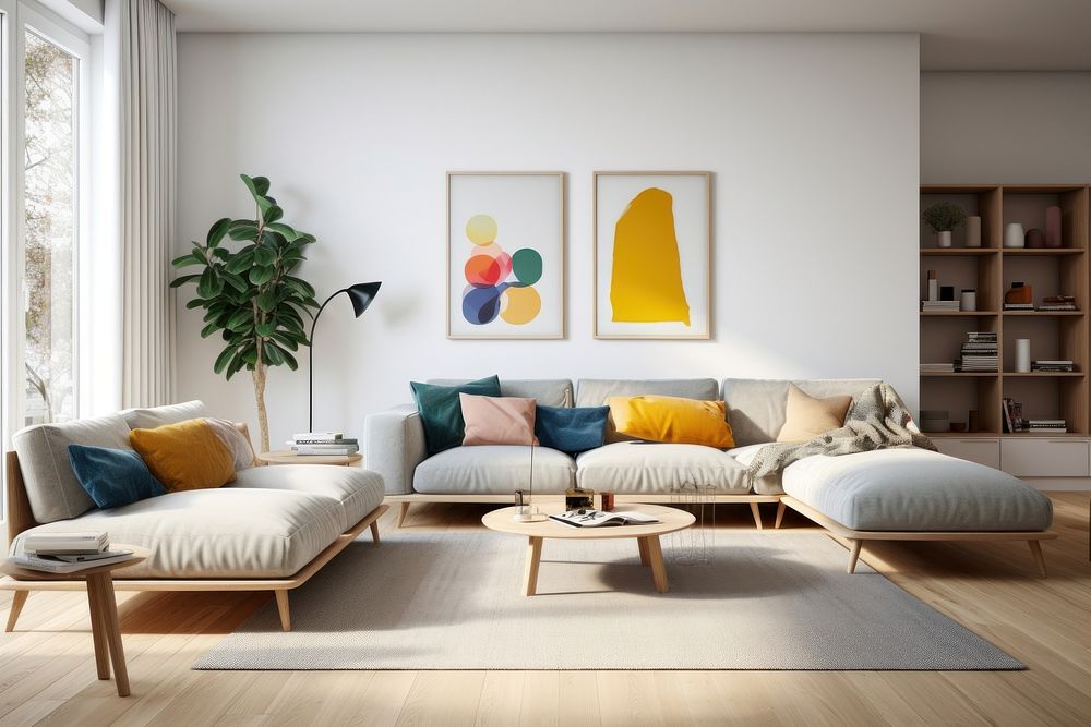 Minimal living room furniture architecture apartment.
