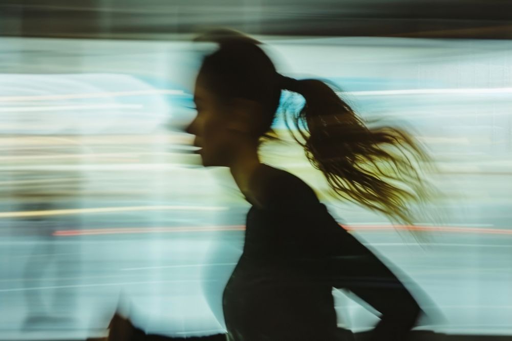 Woman jogger adult defocused hairstyle. | Premium Photo - rawpixel