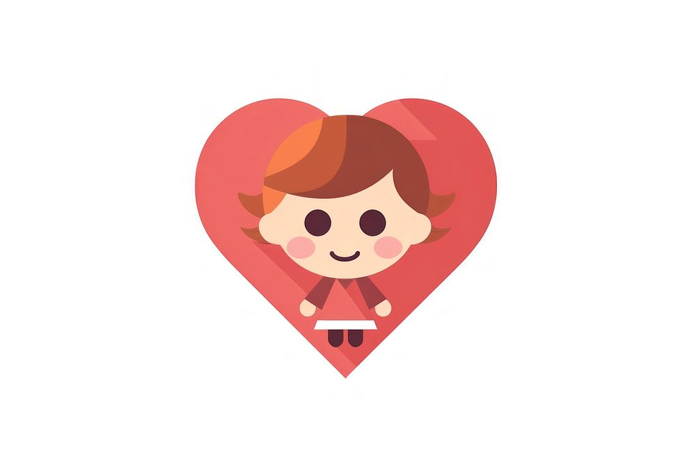 Minimalist geometric cupid cartoon heart cute.