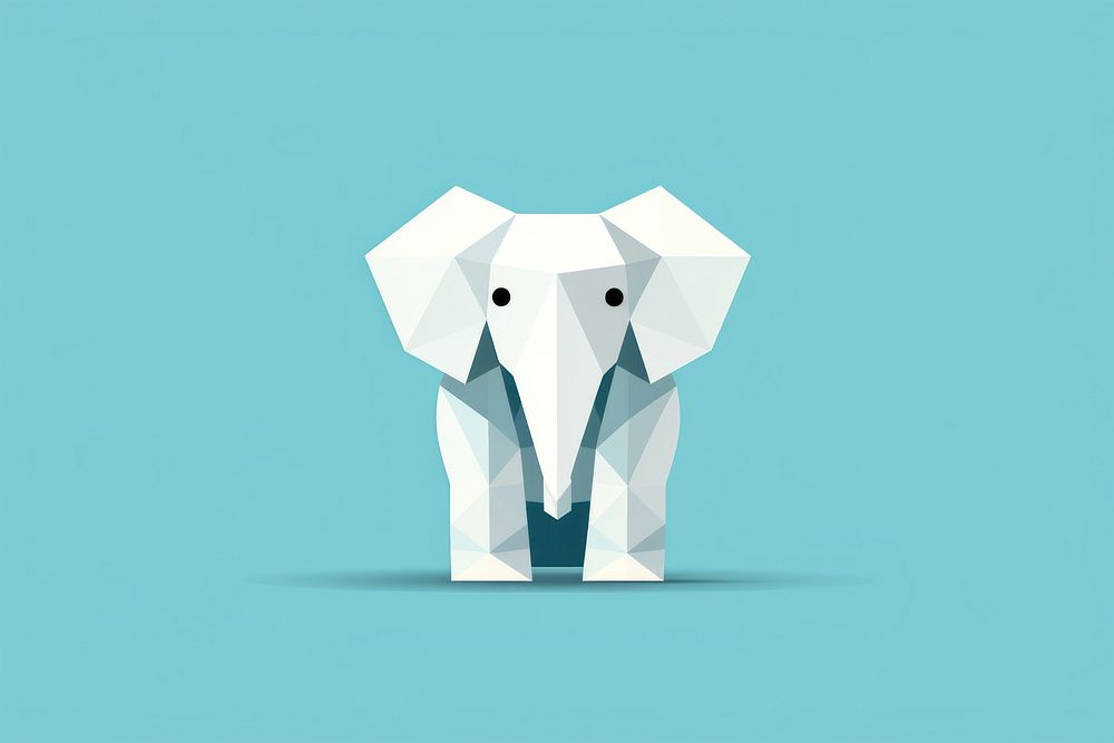 Minimalist geometric elephant wildlife cartoon animal.