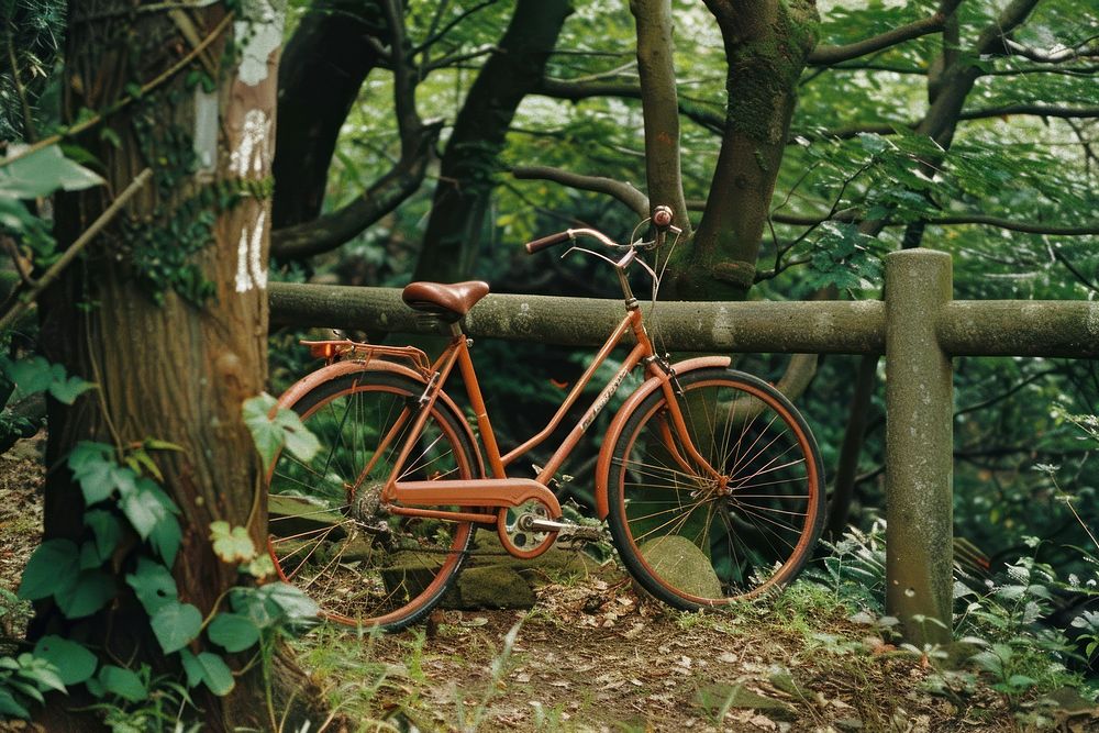 Bike outdoors woodland bicycle.