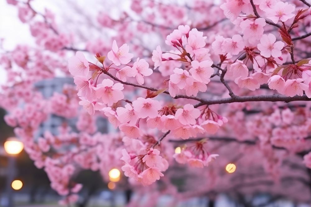 Cherry blossom tree flower plant inflorescence.