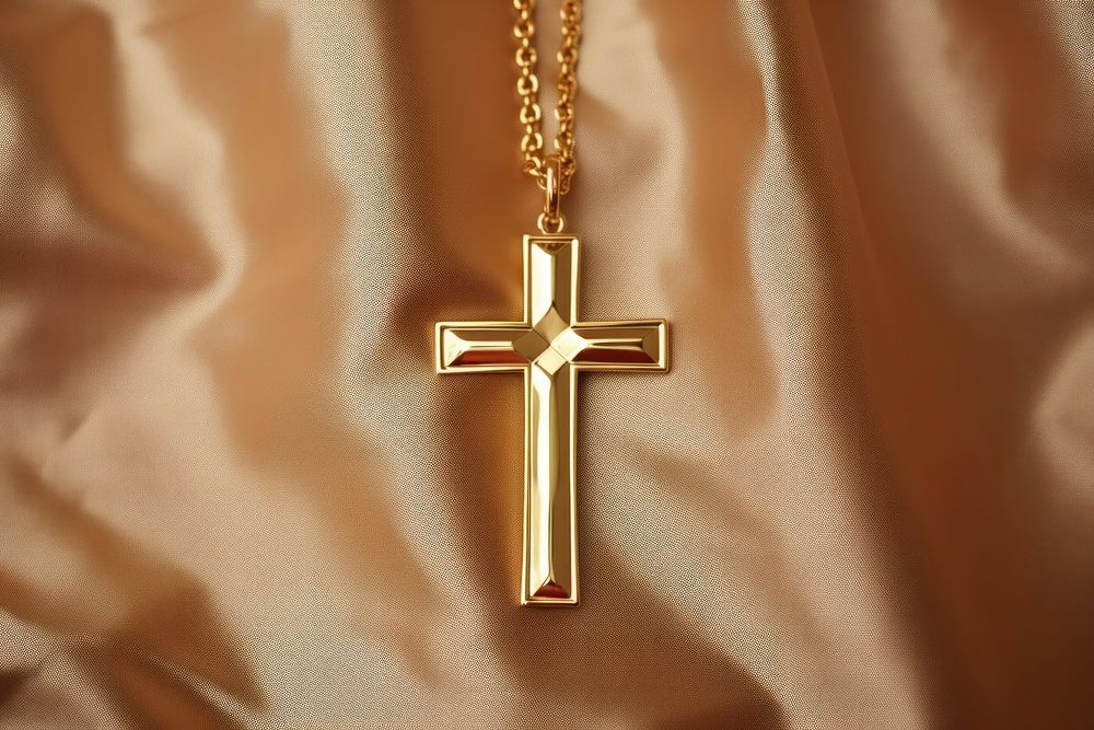 Golden chirstian cross crucifix symbol spirituality.