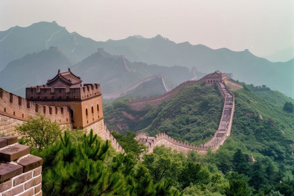 Great wall of china architecture tranquility landscape.