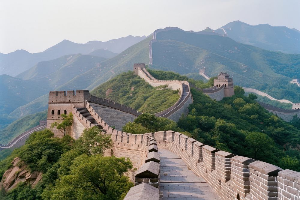 Great wall of china fortification architecture tranquility.
