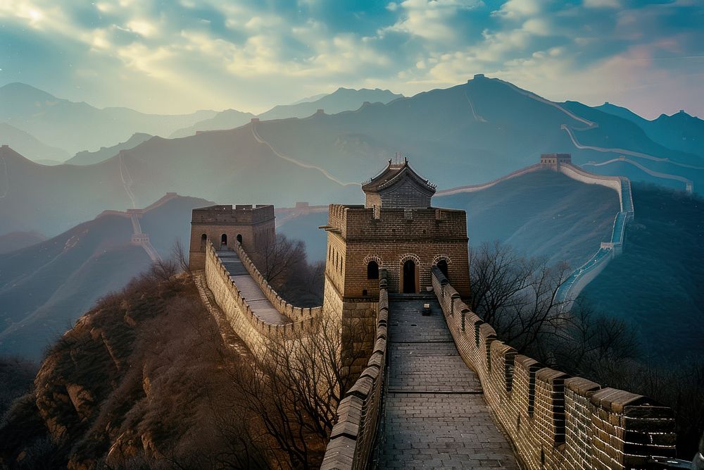 Great wall of china landmark fortification architecture.