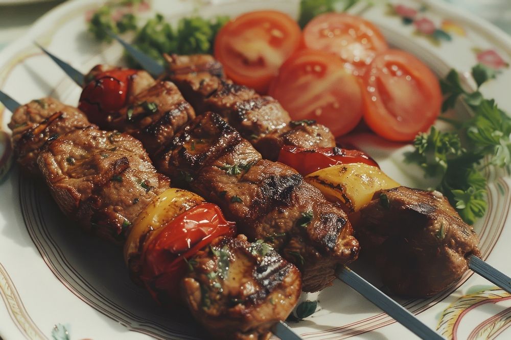Kebab grilling meat food.