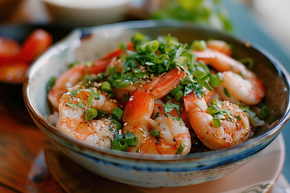 Seafood shrimp dish bowl.