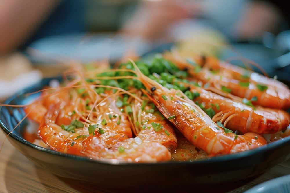 Dish seafood shrimp meal.