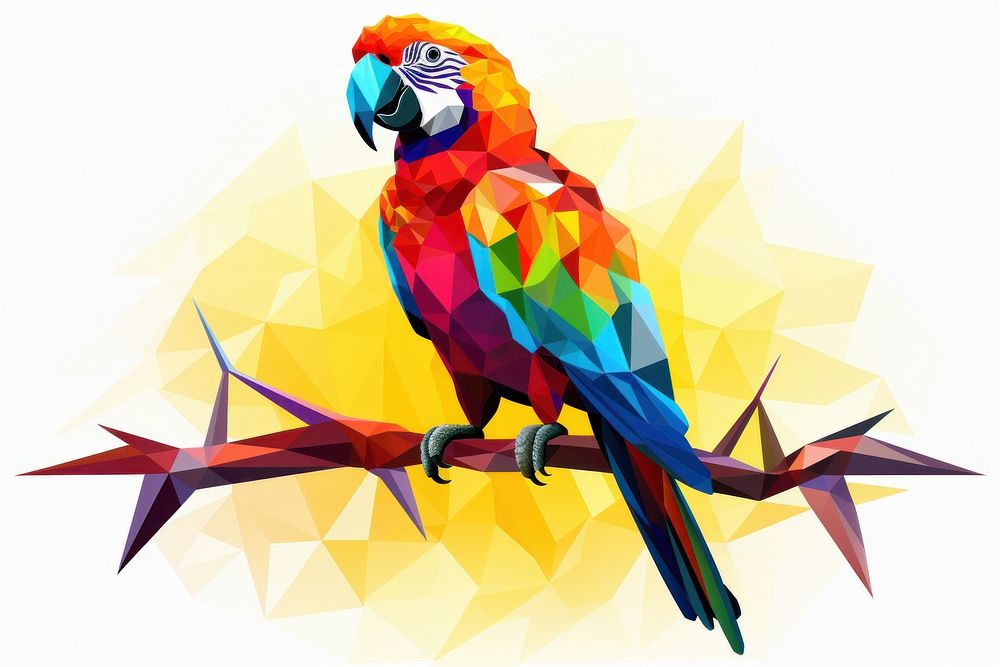 Abstract geometric parrot bird animal nature creativity.