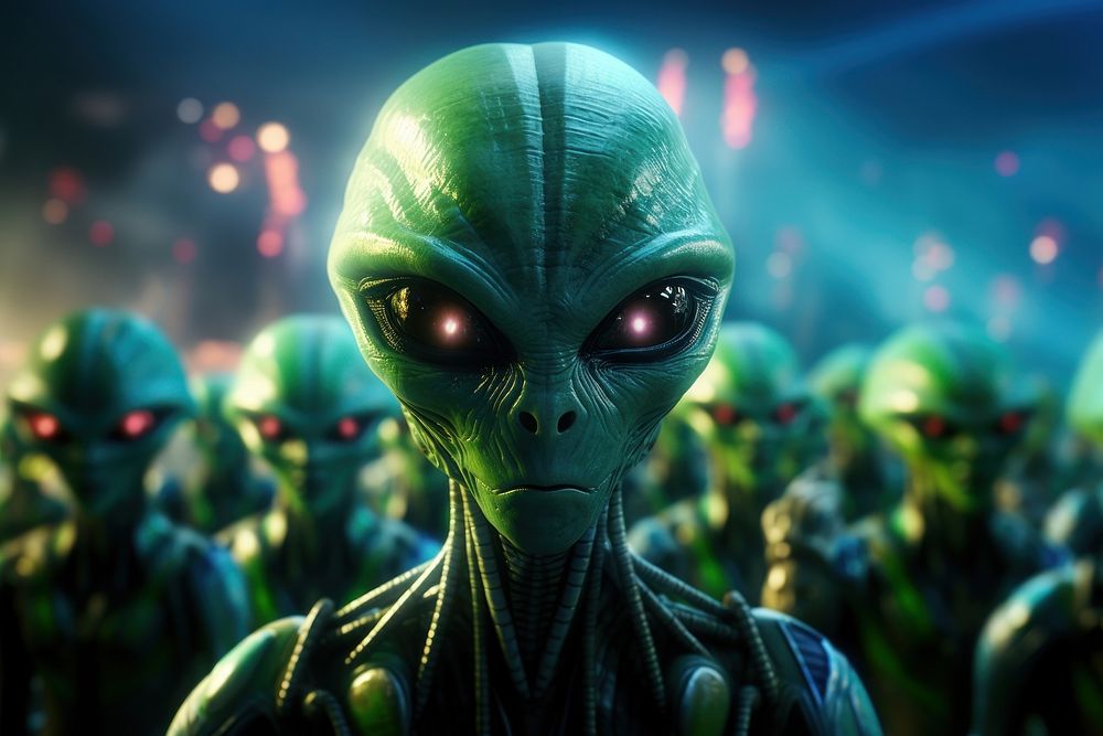 Aliens army proudly standing celebration screenshot portrait.