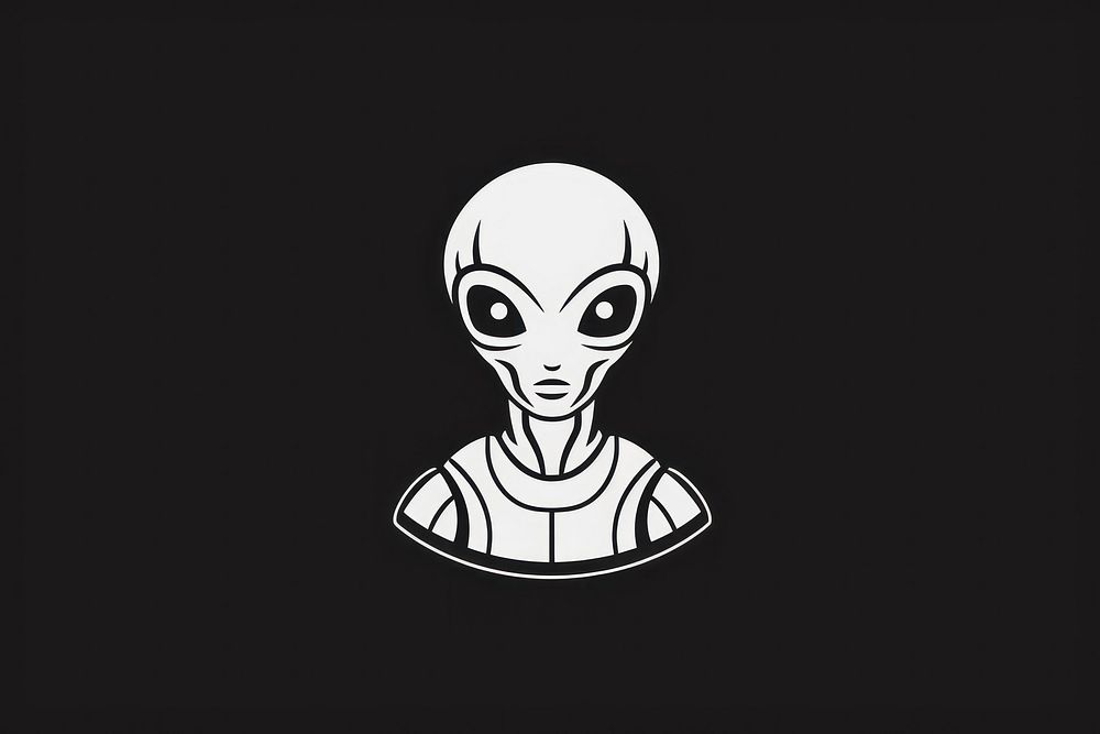 Alien icon representation technology monochrome.
