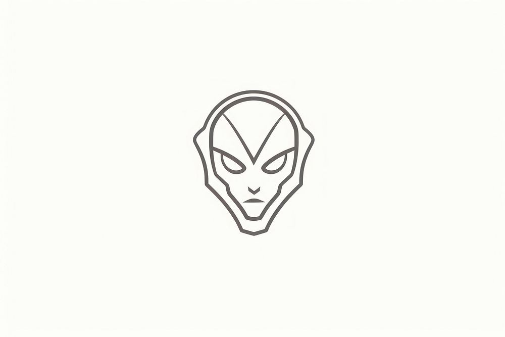 Alien icon drawing sketch representation.