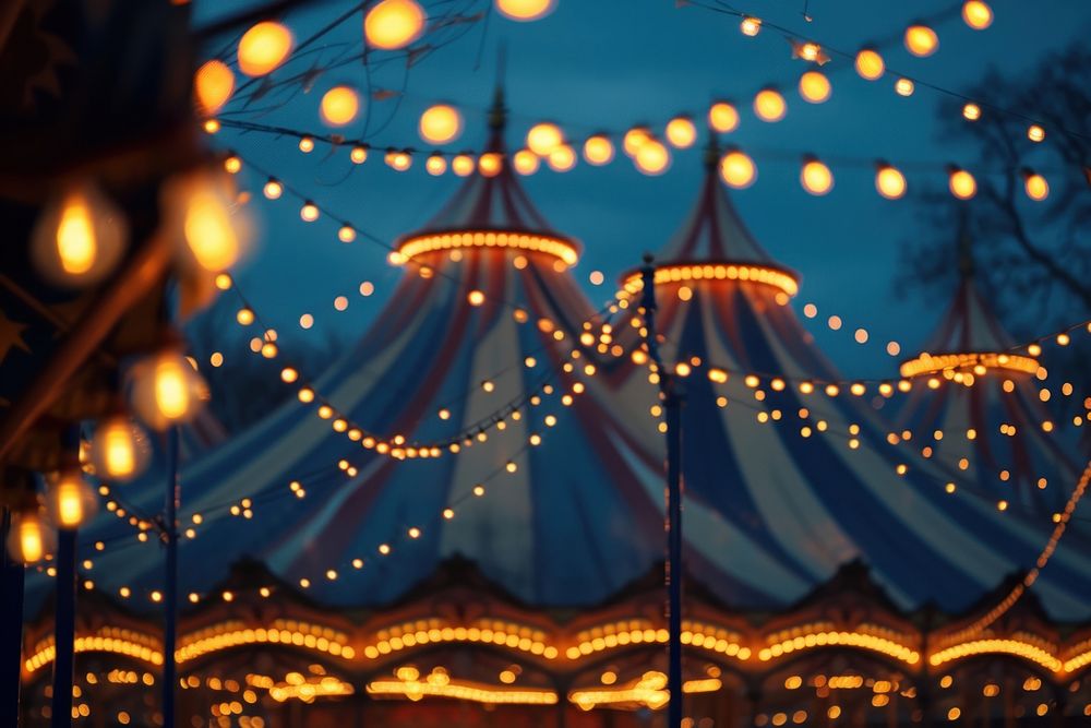 Circus lighting tent architecture carousel circus illuminated.