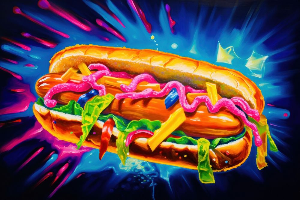Hotdog food hamburger bratwurst.