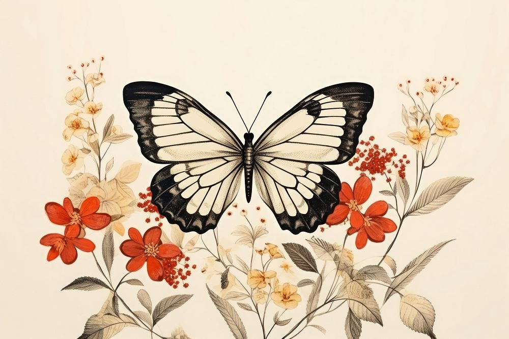 Drawing butterfly pattern animal.