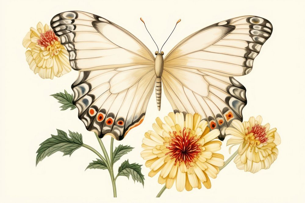 Butterfly flower drawing animal.