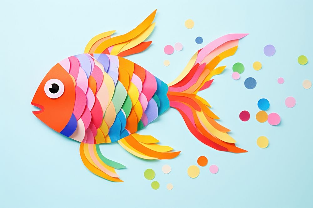 Goldfish animal paper art.