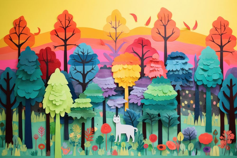 Forest painting outdoors art.
