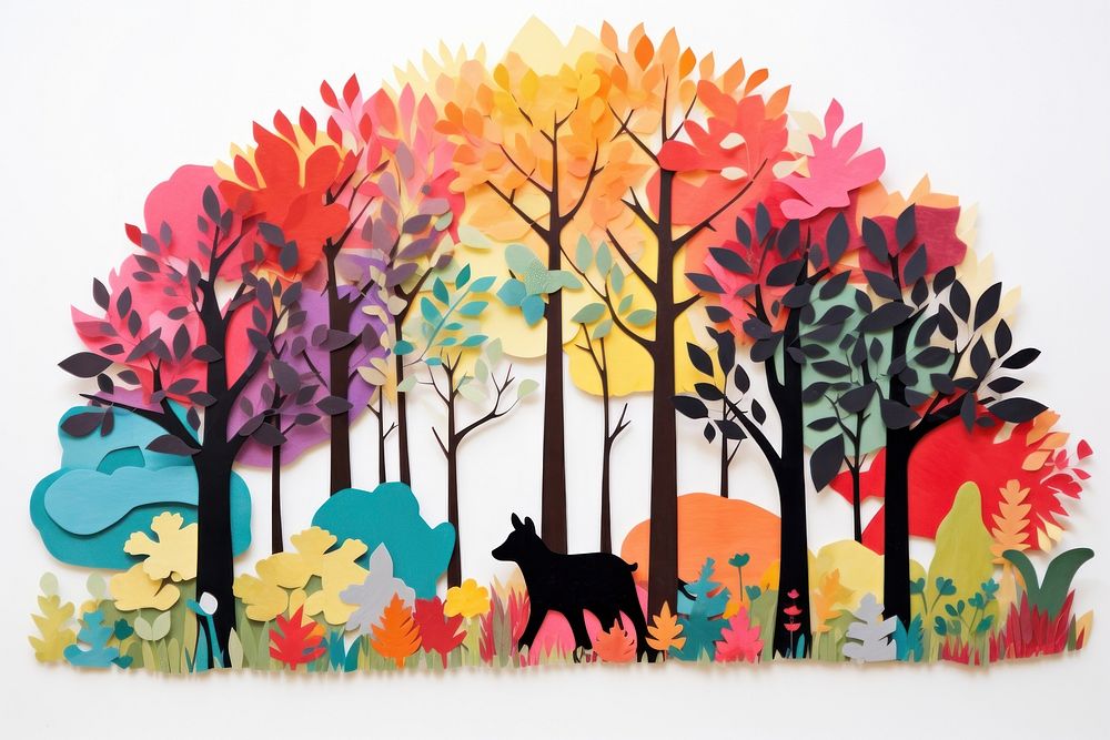 Forest painting mammal art.