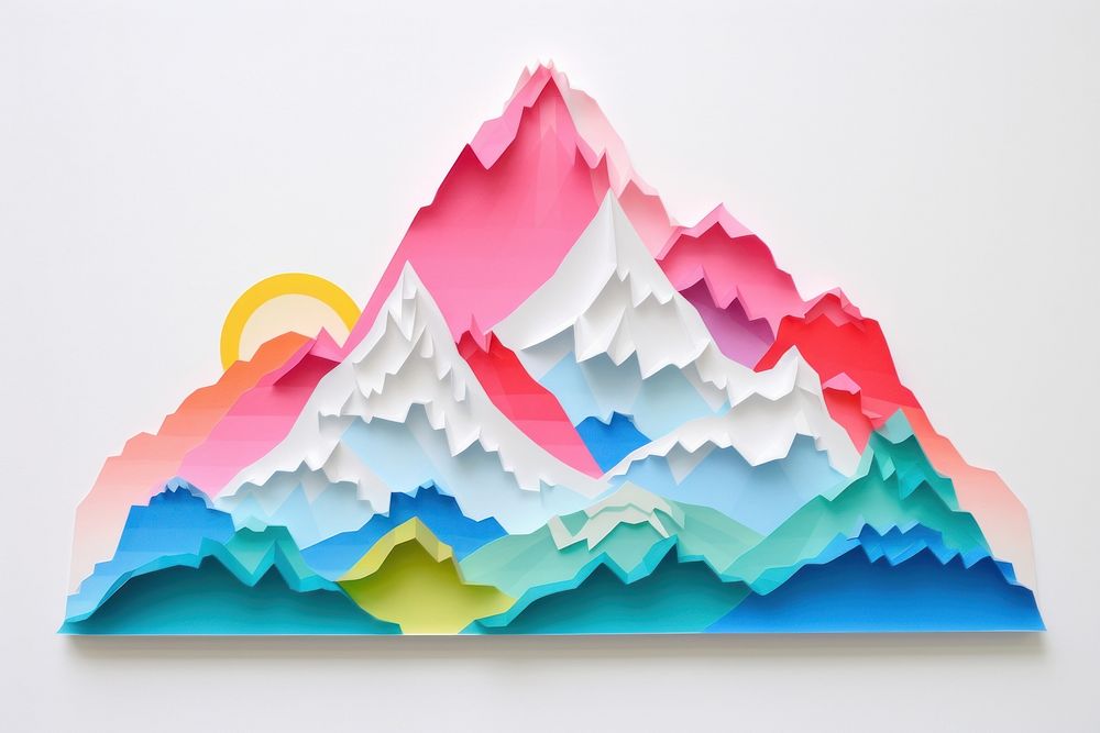 Snow mountain nature craft paper.