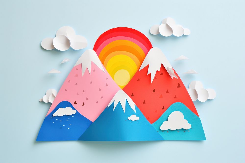 Snow mountain paper art confectionery.