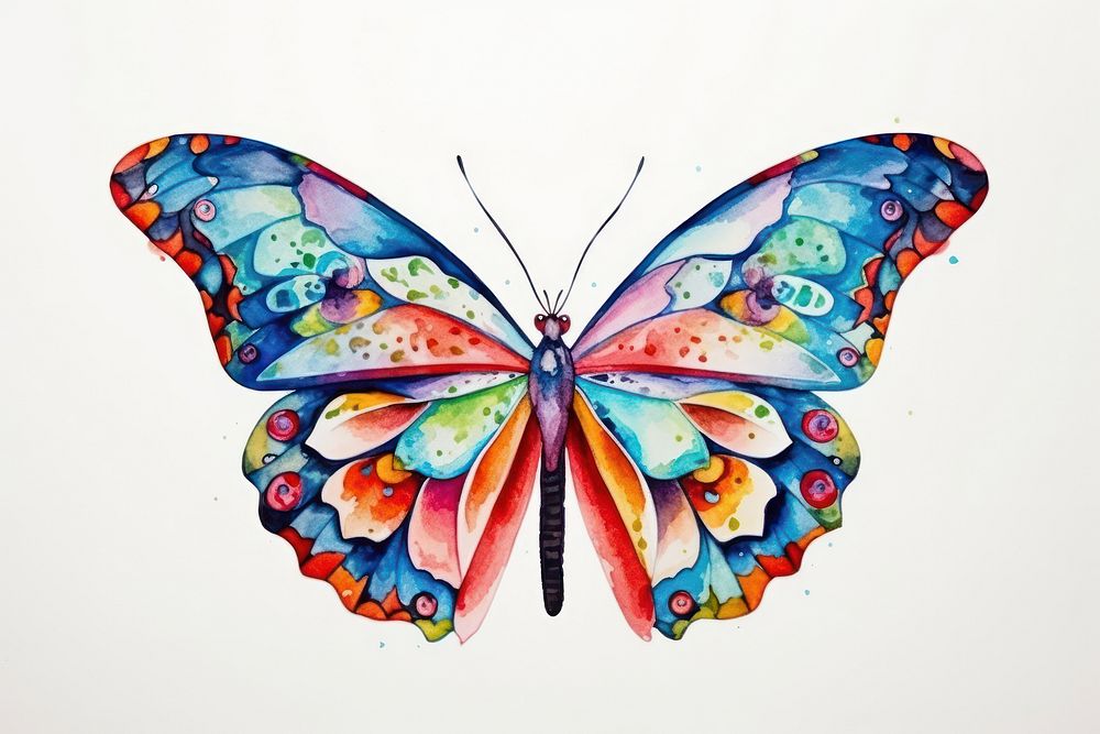 Colorful Butterfly Watercolor butterfly drawing animal.