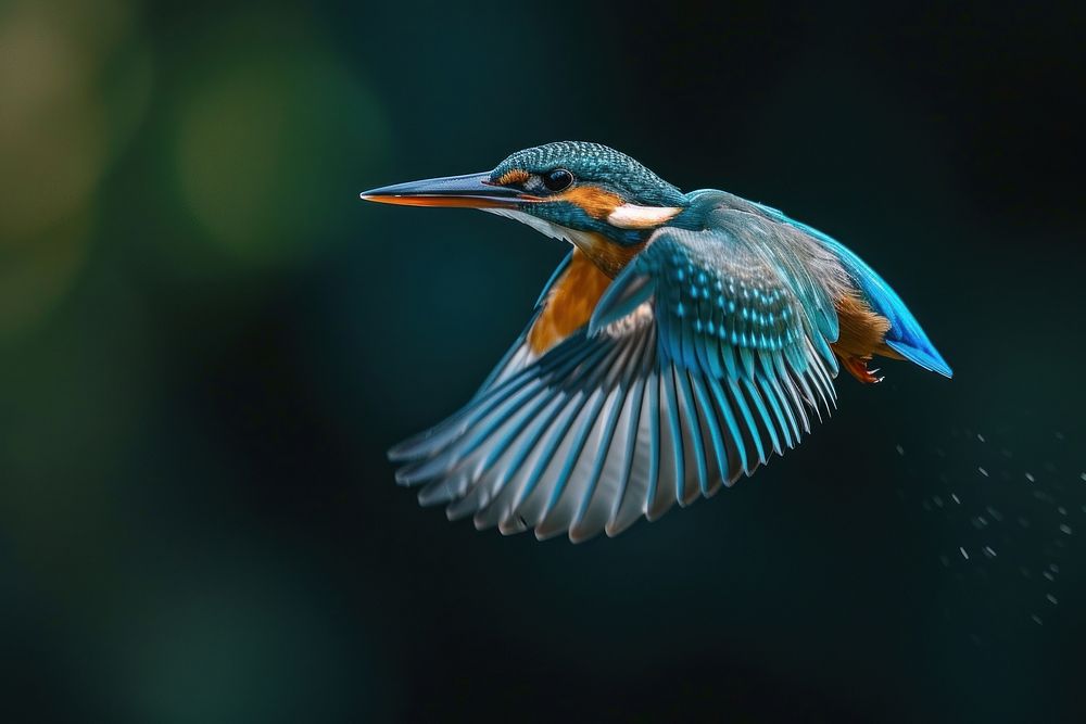 Kingfisher bird animal flying beak.