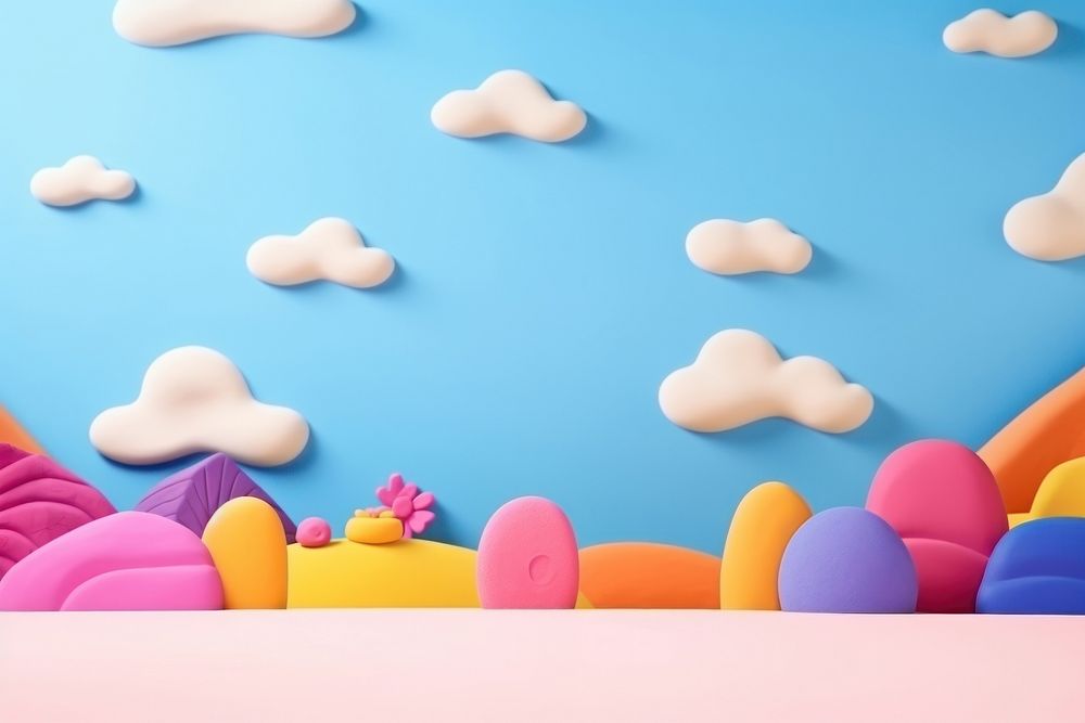 Clay playground background backgrounds balloon cartoon.