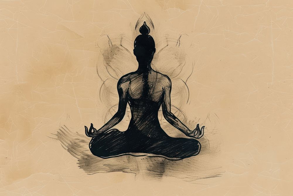 Yoga drawing adult spirituality.