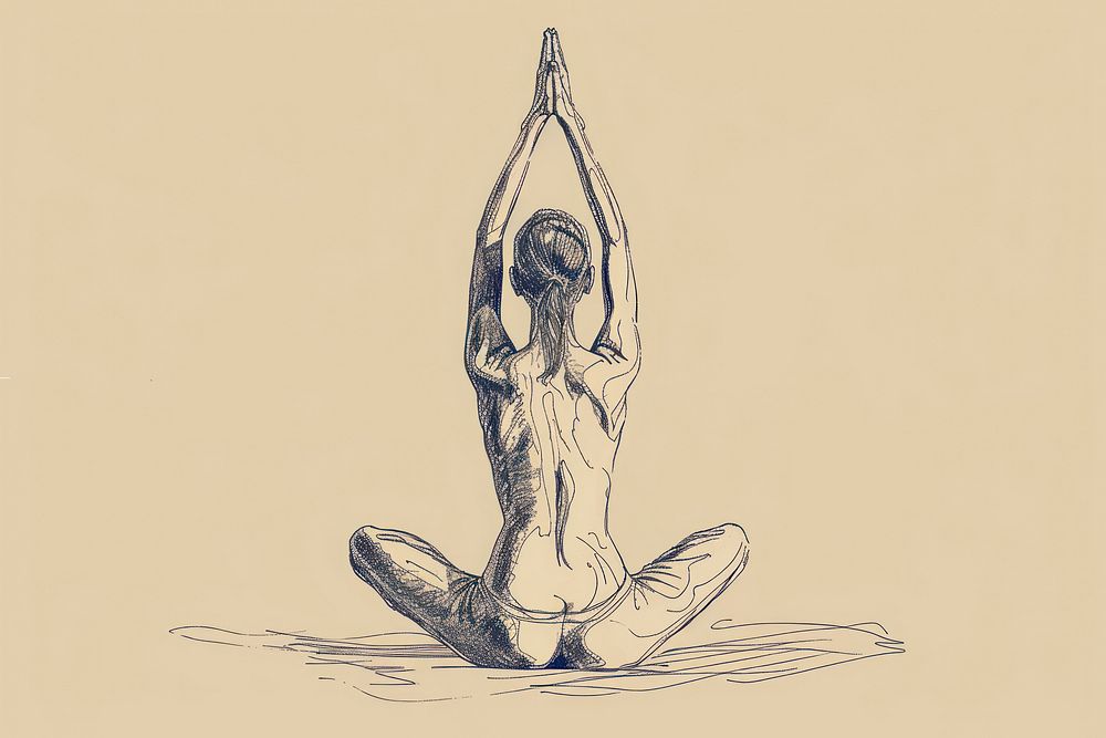 Yoga drawing sketch flexibility.
