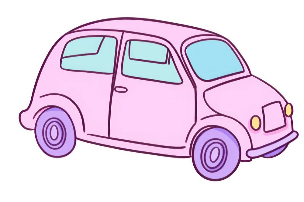 Doodle illustration car vehicle cartoon drawing.