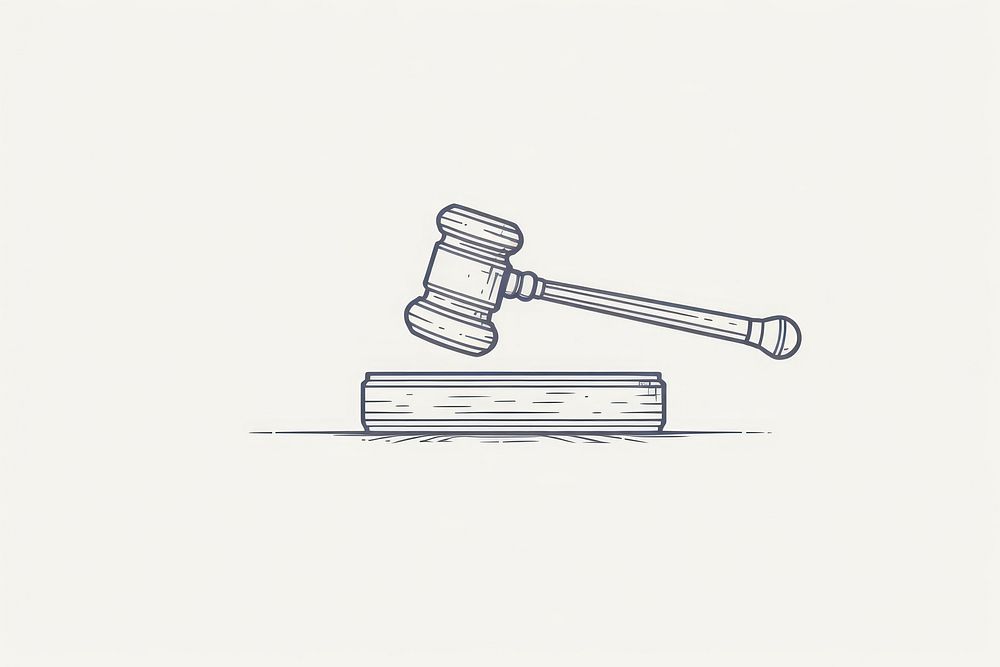 Gavel icon line weaponry drawing.