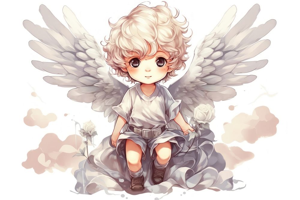 Child angel anime representation creativity.