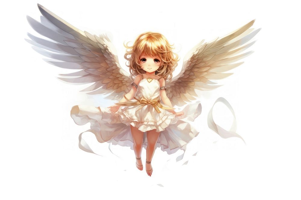 Female child angel anime representation creativity.