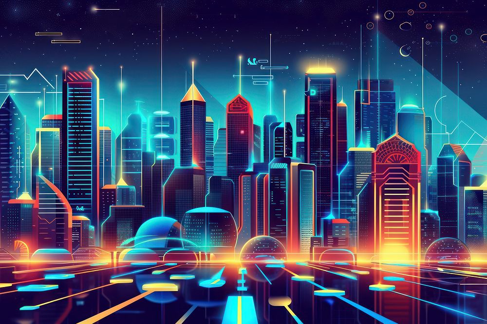 Smart city architecture technology metropolis.