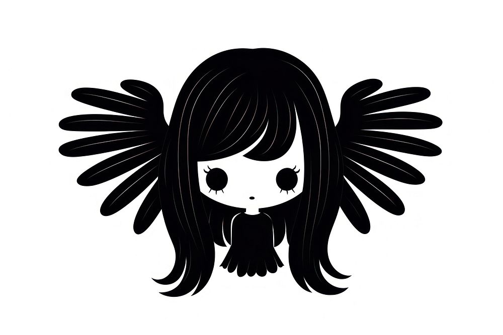 Angel black white background representation.