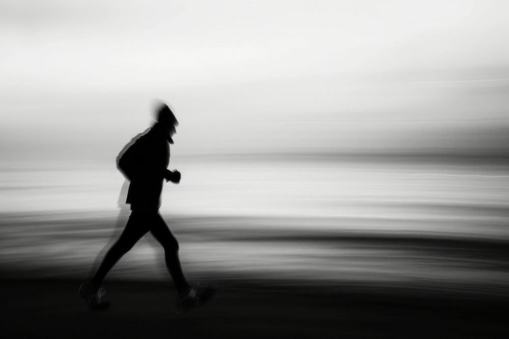 Man jogger silhouette running walking.