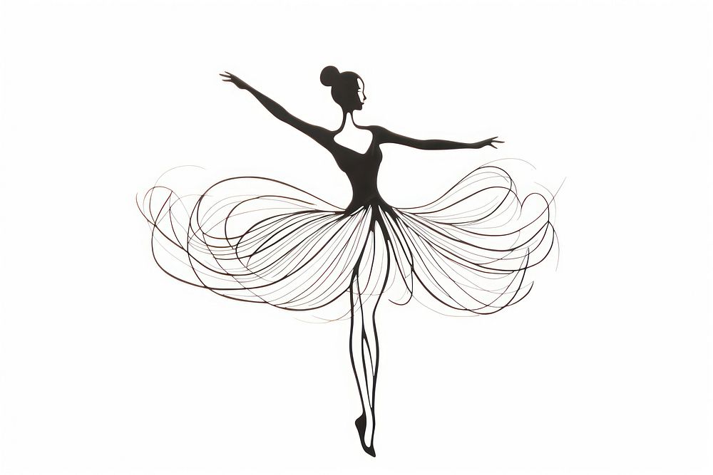 Ballerina lineart doodle dancing ballet adult.