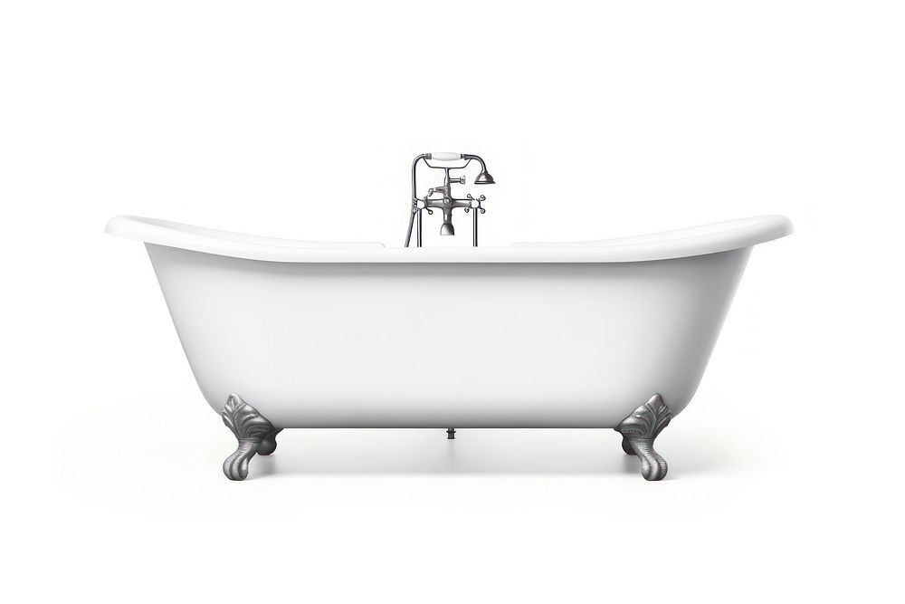 Minimal bathtub logo jacuzzi white background bathroom.